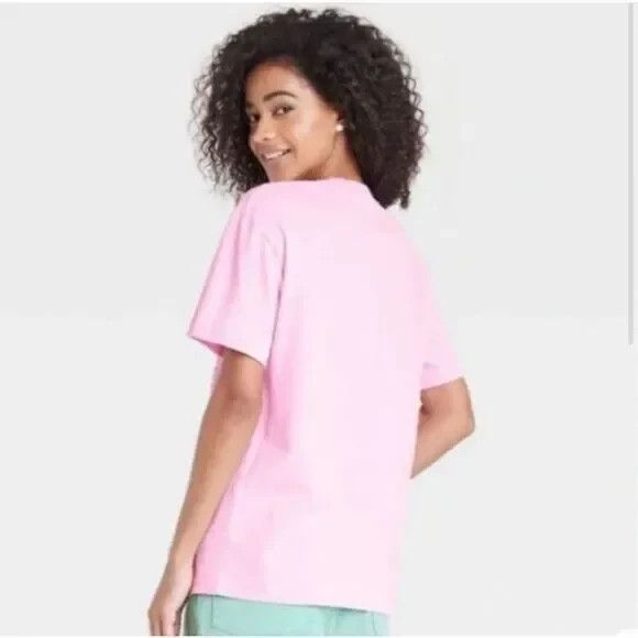 Urban Outfitters XXL Dia Pacheco Golden Hour Graphic T-Shirt Pink Crewneck NWT - Picture 2 of 9